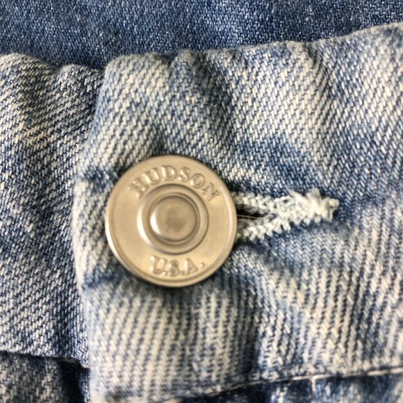 Hudson Womens Nico Midrise Blue Trousers Jeans Sz 30 Wide Leg Linen Blend - Picture 8 of 12